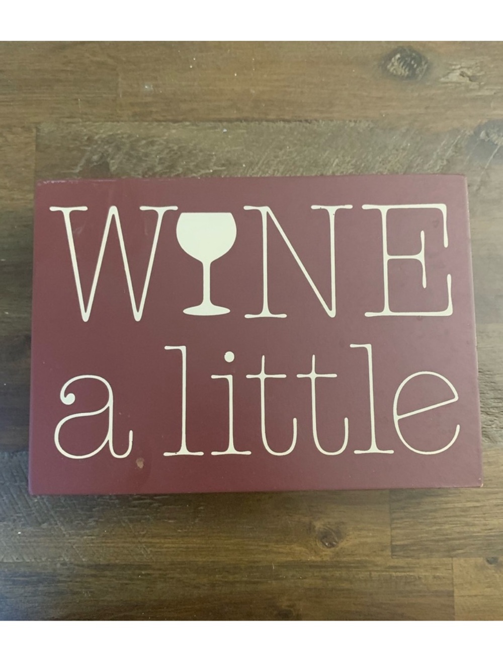 Burgundy “wine 🍷 a little” decorative quote block